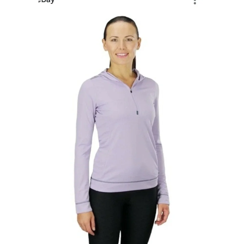 Alo Yoga CoolFit‎ Hoodie Women M Purple Excellent 1/4 Zip Long Sleeve Activewear